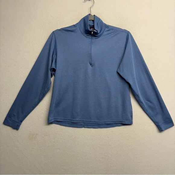 VTG Patagonia Capilene Baselayer Pullover Shirt Blue S USA Made 1/4 Zip Sweater - Picture 1 of 9